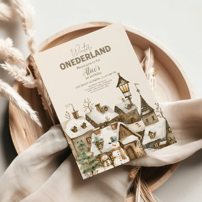 Boho Winter Onederland Birthday Invitation