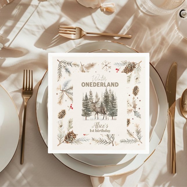 Boho Winter Onederland Birthday Napkins (Creator Uploaded)