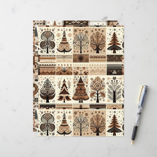 Boho Winter Patterns Craft &amp; Scrapbook Paper