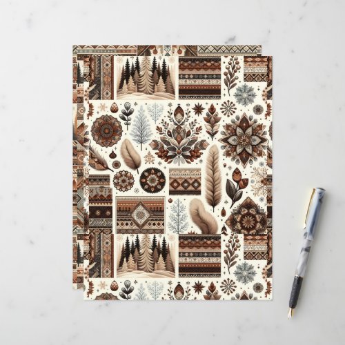 Boho Winter Patterns Craft &amp; Scrapbook Paper