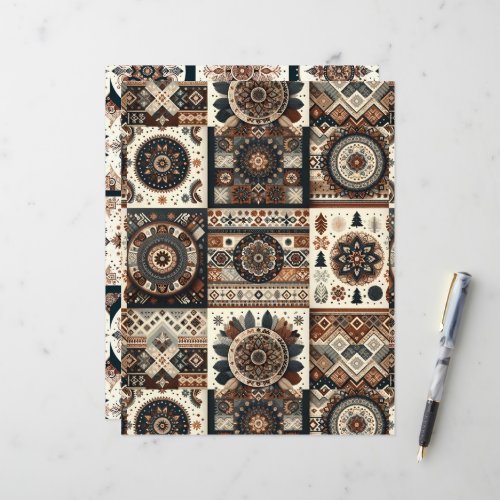 Boho Winter Patterns Craft &amp; Scrapbook Paper