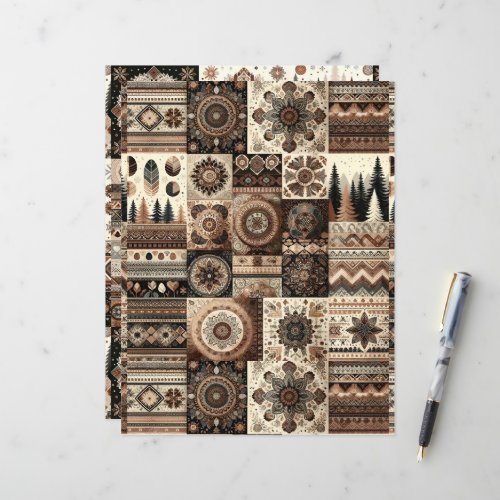 Boho Winter Patterns Craft &amp; Scrapbook Paper