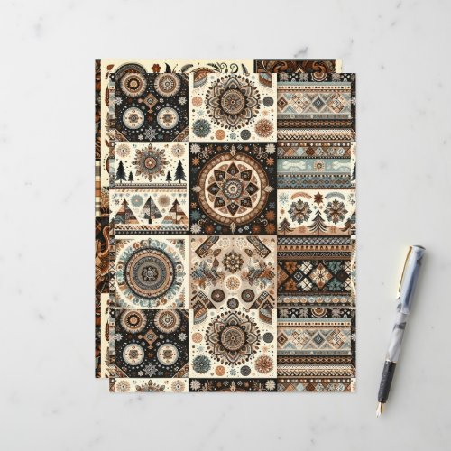 Boho Winter Patterns Craft &amp; Scrapbook Paper