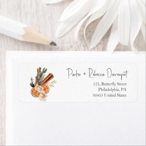 Boho Winter Return address label