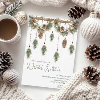 Boho Winter Solstice Pine Greenery Garland