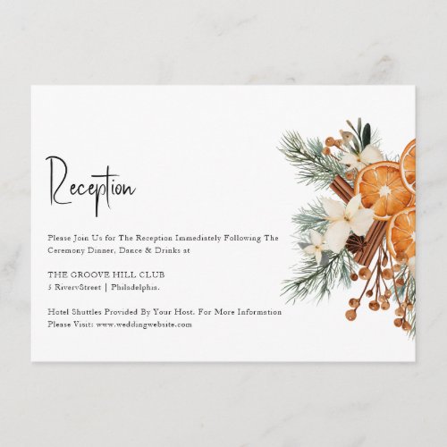 Boho Winter  Wedding reception card