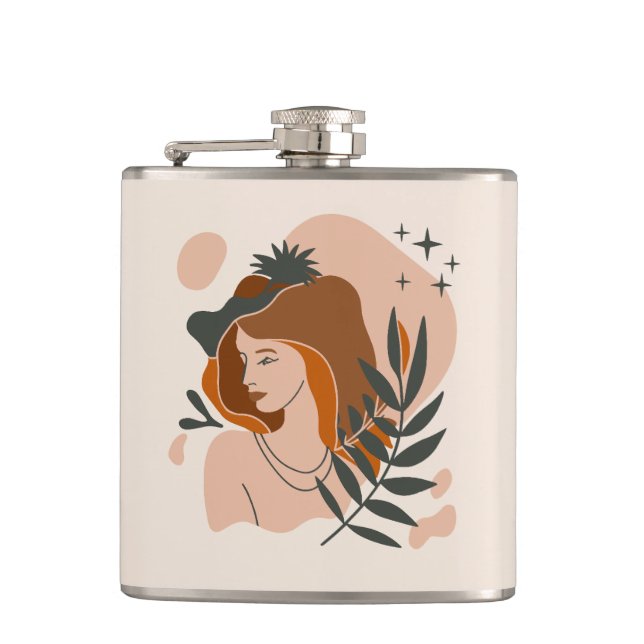 Boho Woman Stars Flask (Front)