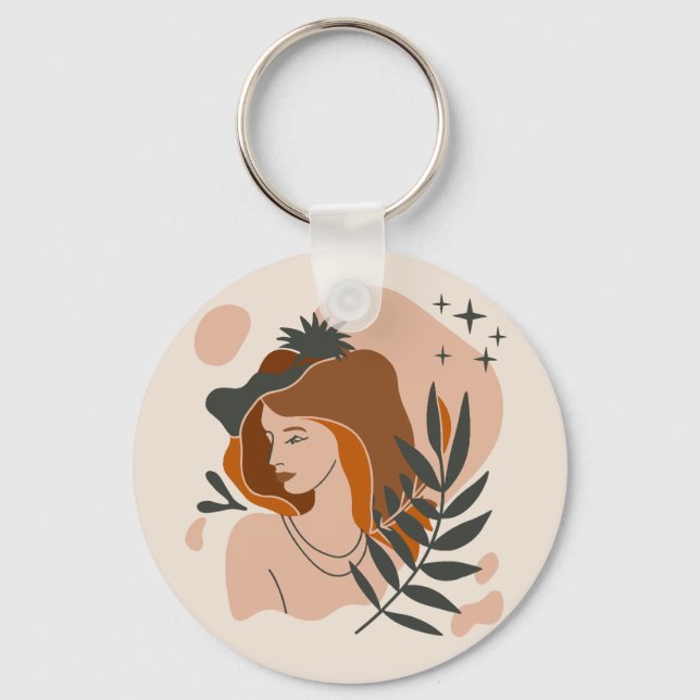Boho Woman Stars Keychain (Back)