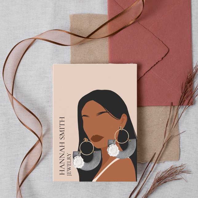 Boho Woman Stud Earring Display Business Card (Creator Uploaded)