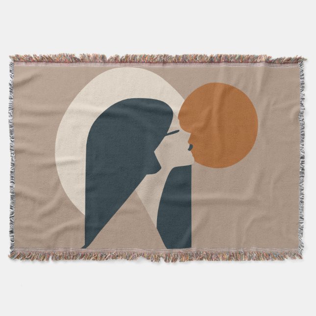 Boho Woman Sun Throw Blanket (Front)