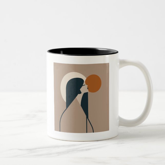 Boho Woman Sun Two-Tone Coffee Mug (Right)