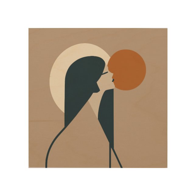 Boho Woman Sun Wood Wall Art (Front)