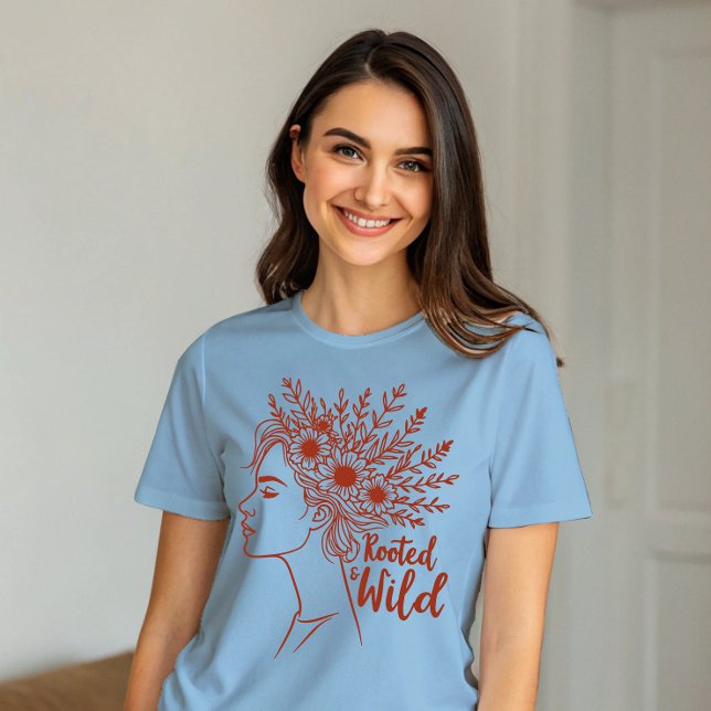 Boho Woman Wildflower Hair Botanical Female T-Shirt (Creator Uploaded)