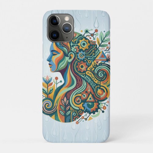 Boho Women Mind Body Soul Abstract Brain Art iPhone 11 Pro Case