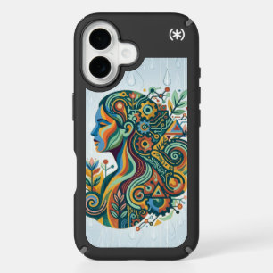 Boho Women Mind Body Soul Abstract Brain Art iPhone 16 Case