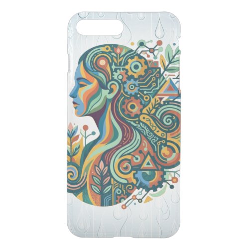 Boho Women Mind Body Soul Abstract Brain Art iPhone 8 Plus/7 Plus Case