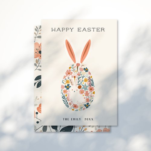 Boho Wonderland Bunny Bliss Easter Celebration Holiday Card