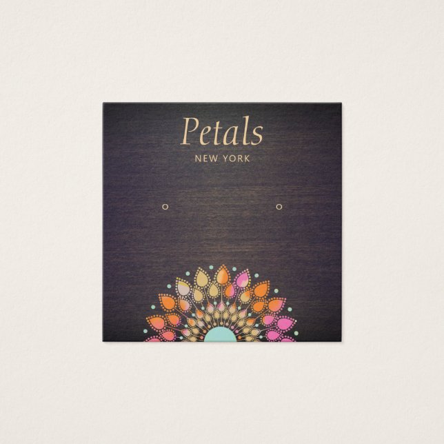 Boho Wood Stud Earring Display Card (Front)