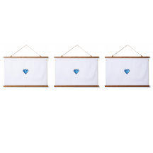 Boho Wood Topped Wall Tapestry Wooden Frame Fabric