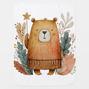Boho Woodland Animal Baby Shower Gift Blanket