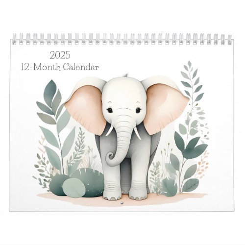 Boho Woodland Animals 2025 Calendar 12 Months