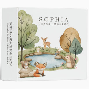 Boho Woodland Animals Baby Photo Album 3 Ring Binder