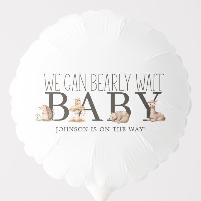 Boho Woodland Animals Baby Shower Balloon (Front)