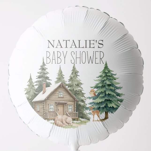 Boho Woodland Animals Baby Shower Balloon (Front)