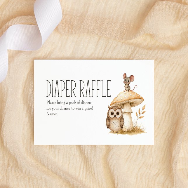 Boho Woodland Animals Baby Shower Diaper Raffle Note Card (Creator Uploaded)