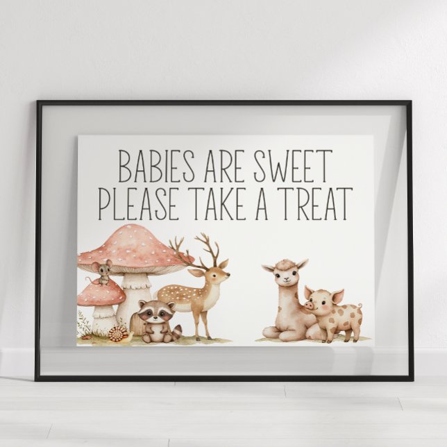 Boho Woodland Animals Baby Shower Favor Sign (Creator Uploaded)