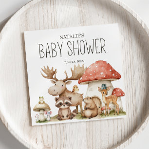 Boho Woodland Animals Baby Shower Napkins
