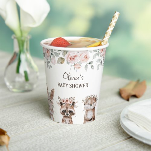 Boho Woodland Animals Baby Shower Paper Cups