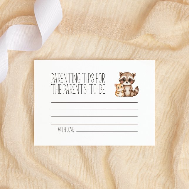 Boho Woodland Animals Baby Shower Parenting Tips Note Card (Creator Uploaded)