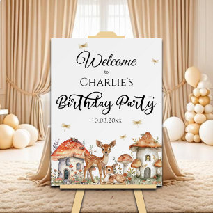 Boho Woodland Animals Birthday Party Welcome Foam Board