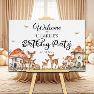 Boho Woodland Animals Birthday Party Welcome Foam Board