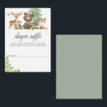Boho Woodland Animals Diaper Raffle Baby Shower Enclosure Card<br><div class="desc">Cute little woodland animals featuring bear,  deer,  fox,  raccoon,  owl and butterfly.</div>