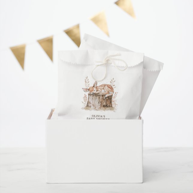 Boho Woodland Animals & Floral Baby Shower Favor Bag (Party)