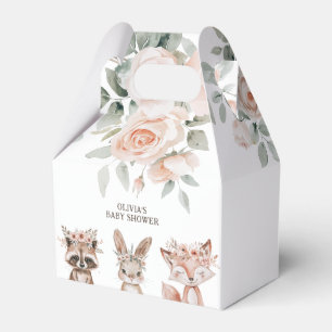 Boho Woodland Animals & Floral Baby Shower Favor Boxes
