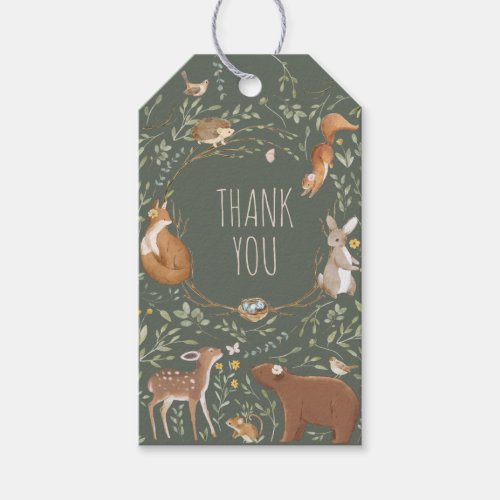 Boho Woodland Animals Forest Friends Baby Shower Gift Tags