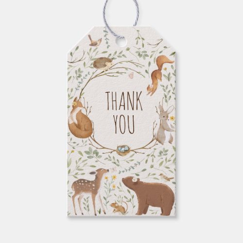 Boho Woodland Animals Forest Friends Baby Shower Gift Tags