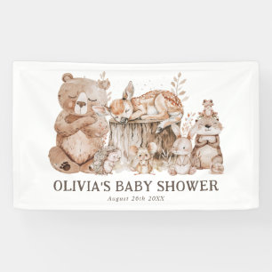 Boho Woodland Animals Gender Neutral Baby Shower Banner