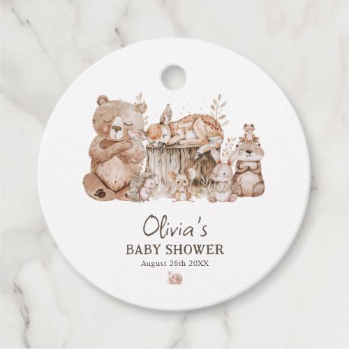 Boho Woodland Animals Gender Neutral Baby Shower Favor Tags