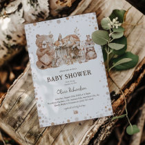 Boho Woodland Animals Gender Neutral Baby Shower Invitation