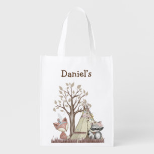 Boho Woodland Animals Nursery Tote Bag