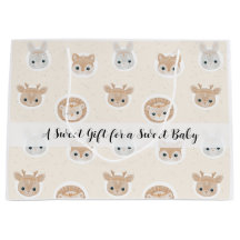 Boho Woodland Animals Pattern Baby Shower Gift Bag