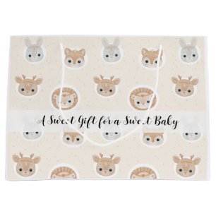 Boho Woodland Animals Pattern Baby Shower Gift Bag