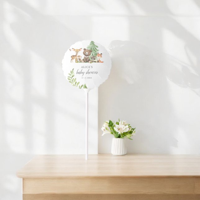 Boho Woodland Animals Rustic Baby Shower Balloon (Creator Uploaded)