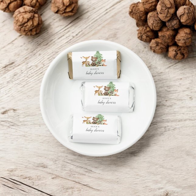 Boho Woodland Animals Rustic Baby Shower Hershey's Hershey's Miniatures (Creator Uploaded)