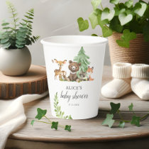 Boho Woodland Animals Rustic Baby Shower Paper Cups