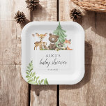 Boho Woodland Animals Rustic Baby Shower Paper Plates<br><div class="desc">Cute little woodland animals featuring bear,  deer,  fox,  raccoon,  owl and butterfly.</div>